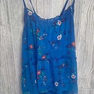 Hollister Royal Blue Floral Spaghetti-Strap Camisole